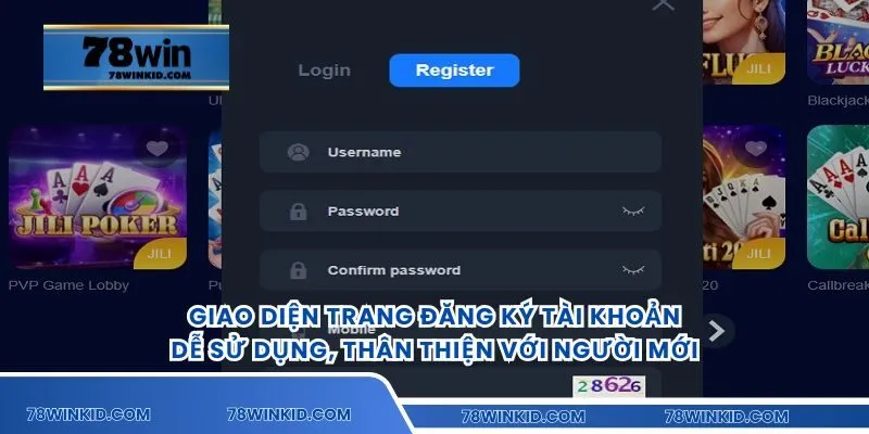 Giao diện trang đăng ký tài khoản dễ sử dụng, thân thiện với người mới